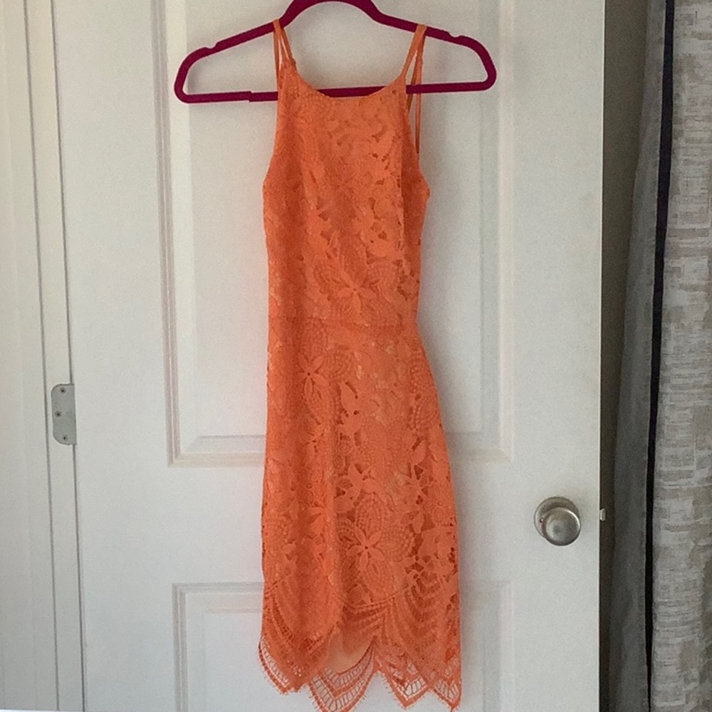 For love and lemons orange dress